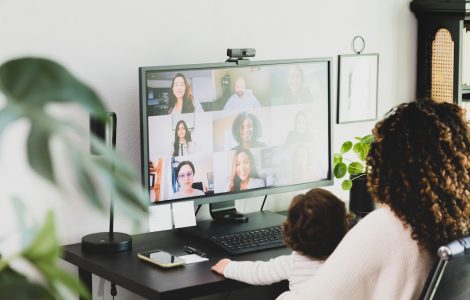 woman working at home